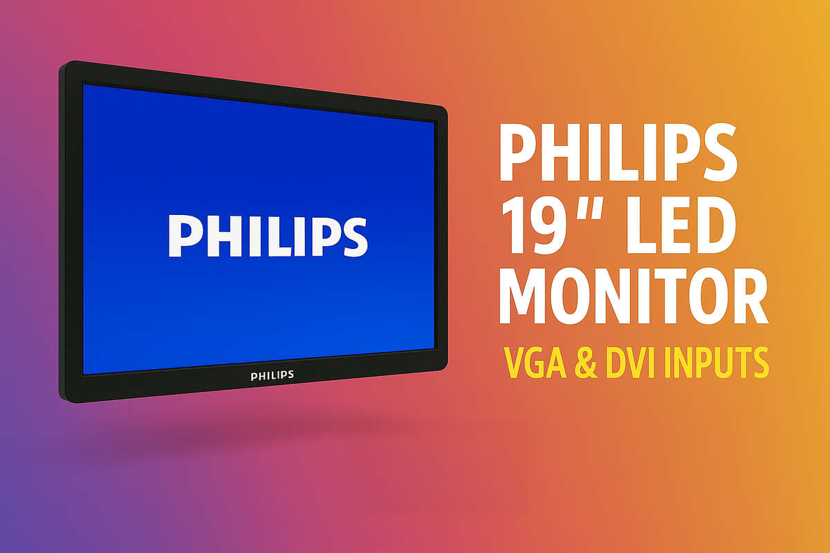 Philips 19" LED Monitor  Model 196V4LSB2/73  VGA & DVI Inputs - VESA Mount / No stand