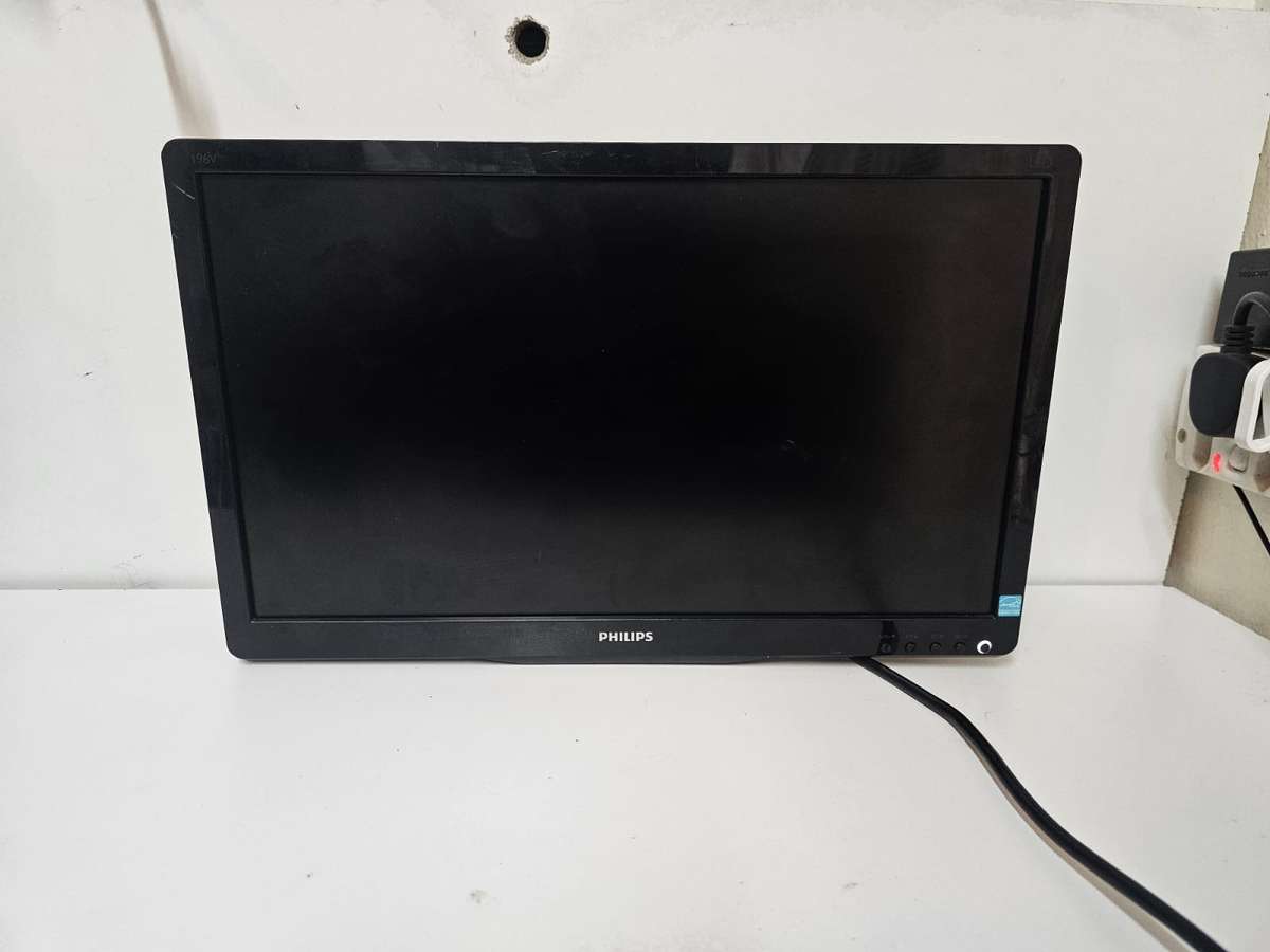 Philips 19" LED Monitor  Model 196V4LSB2/73  VGA & DVI Inputs - VESA Mount / No stand