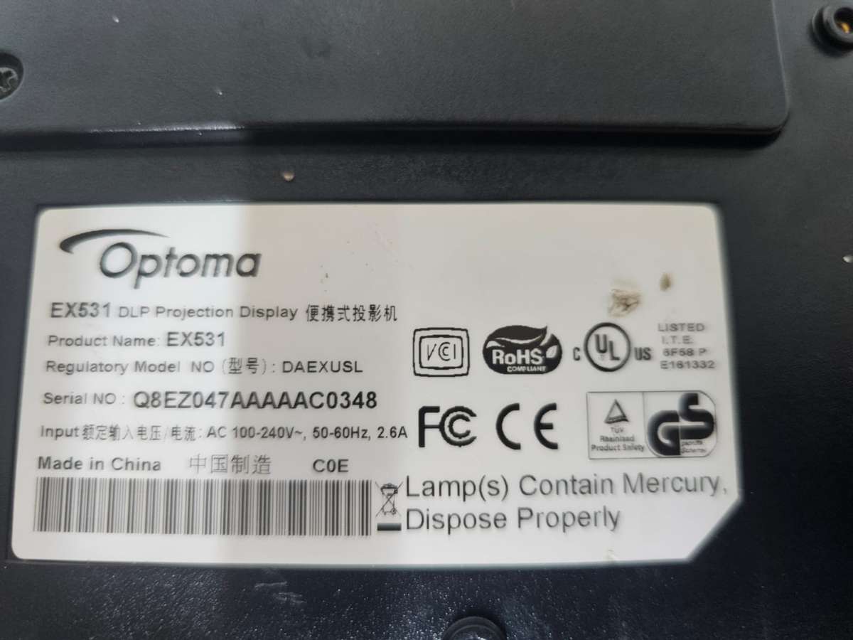 Optoma EX531 DLP Projector  Bright, Reliable & Remote Included - No HDMI