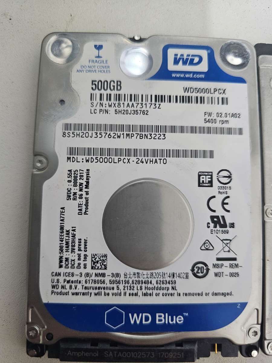 500GB Laptop Hard Drives  Tested, Wiped & Working!