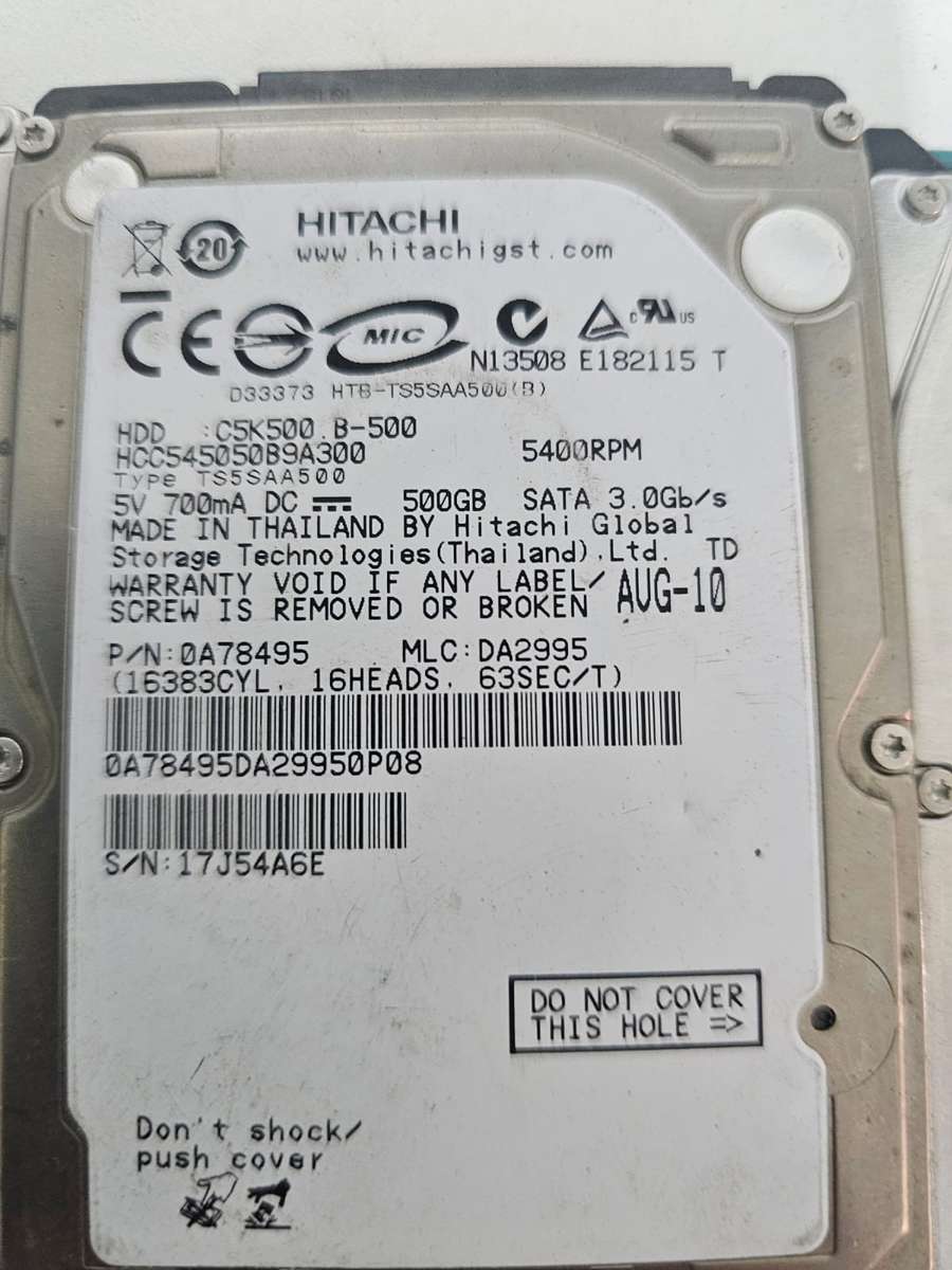 500GB Laptop Hard Drives  Tested, Wiped & Working!