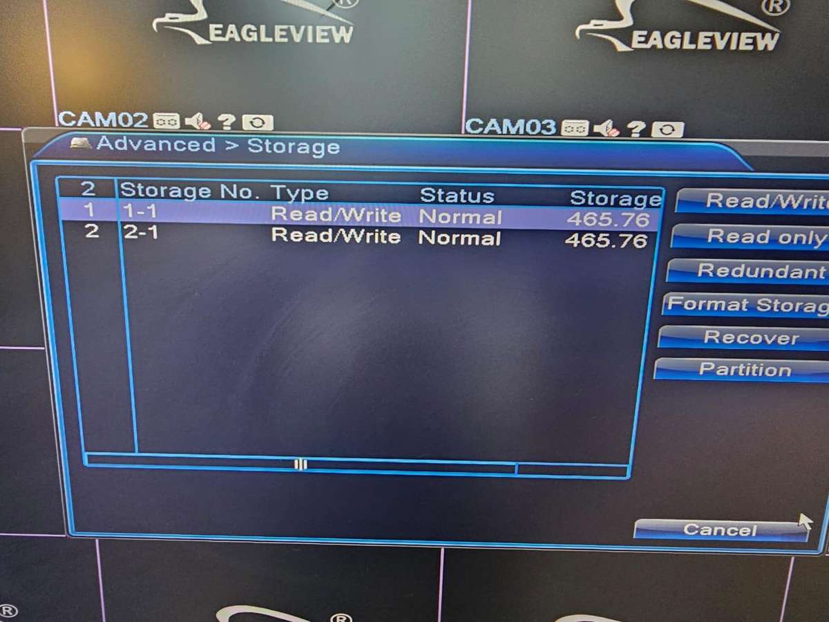 EagleView 16CH CCTV DVR Recorder  Dual 500GB Storage  Model 7016T-LM-V3