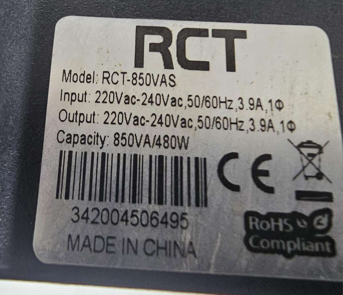 RCT 850VA UPS  FOR SPARES OR REPAIRS