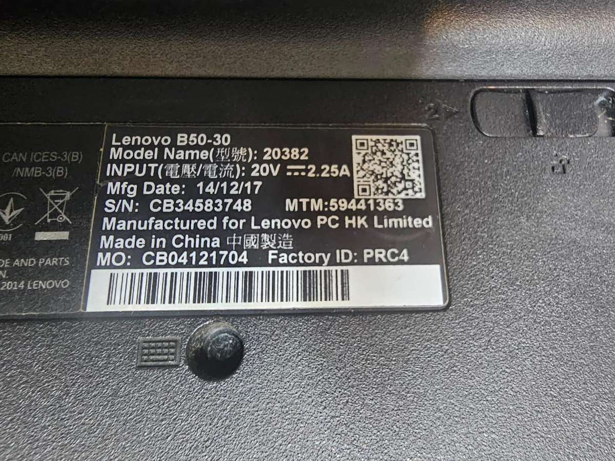 Lenovo B50-30 15.6" Laptop  For Spares or Repairs