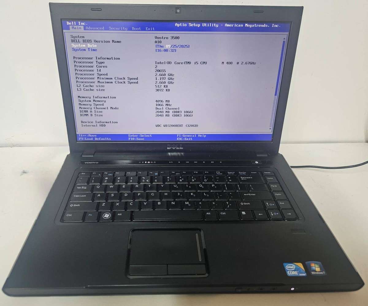 Dell Vostro 3500  i5-480M / 4GB / 320GB HDD / 15.6" / Intel HD  Needs New Battery / No Charger