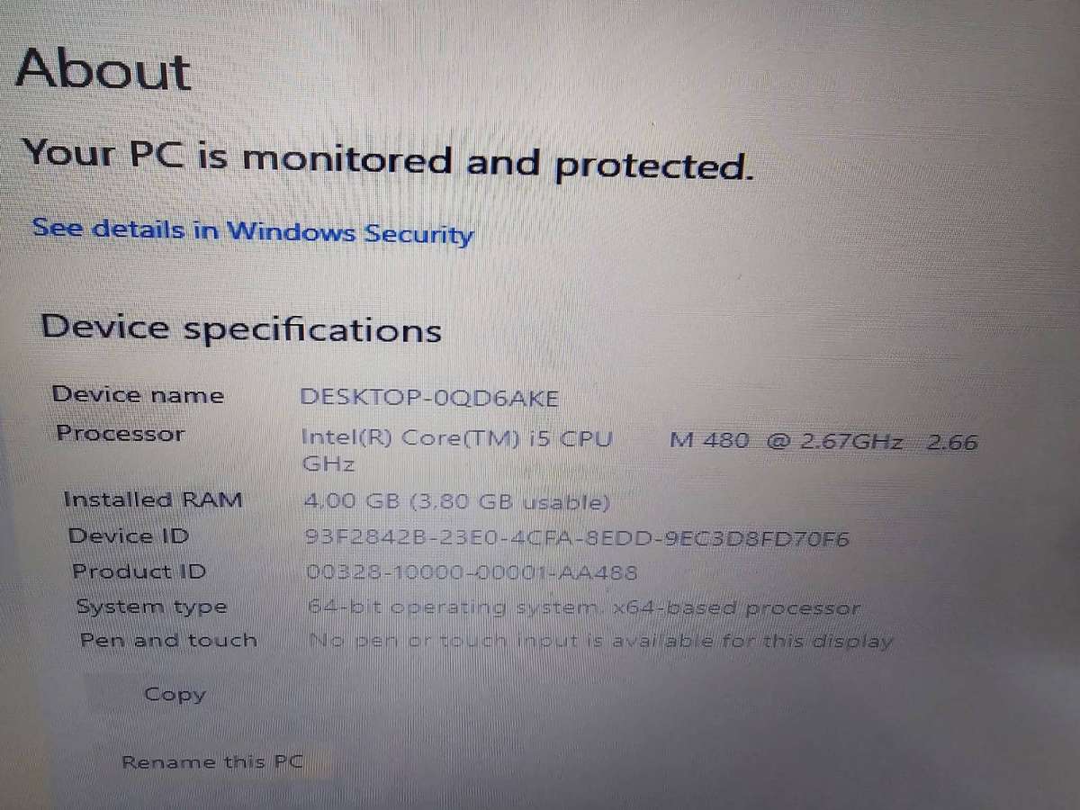 Dell Vostro 3500  i5-480M / 4GB / 320GB HDD / 15.6" / Intel HD  Needs New Battery / No Charger