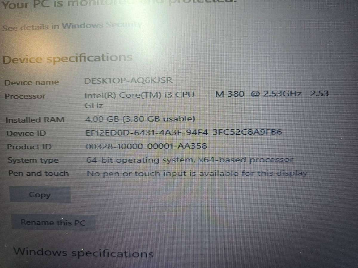 Dell Vostro 1540  i3-380M / 4GB RAM / 500GB HDD / Needs New Battery / No charger