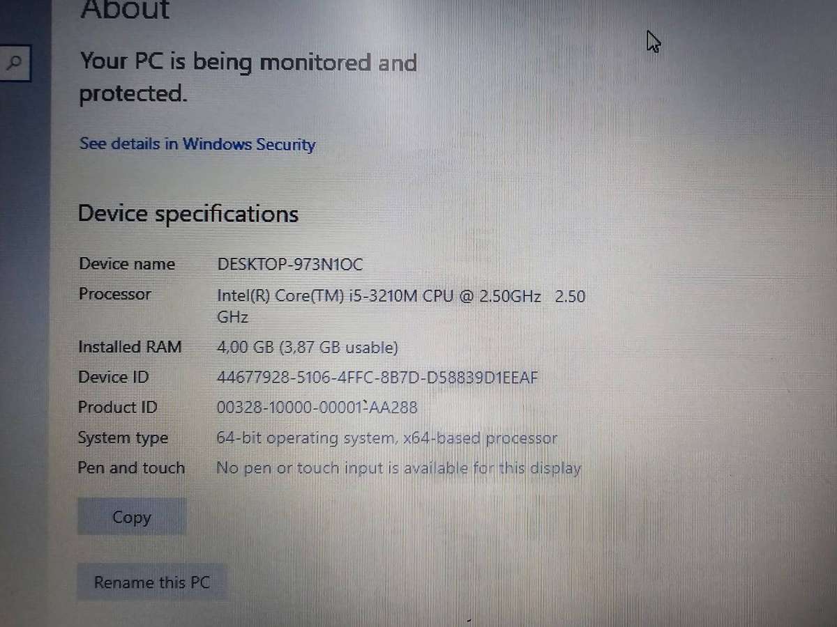 Dell Vostro 2520  i5-3210M / 4GB RAM / 500GB HDD / No Charger