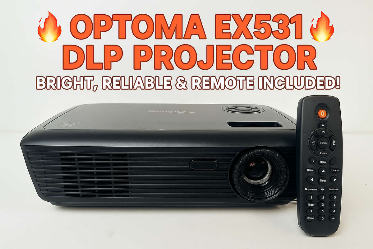 Optoma EX531 DLP Projector  Bright, Reliable & Remote Included - No HDMI