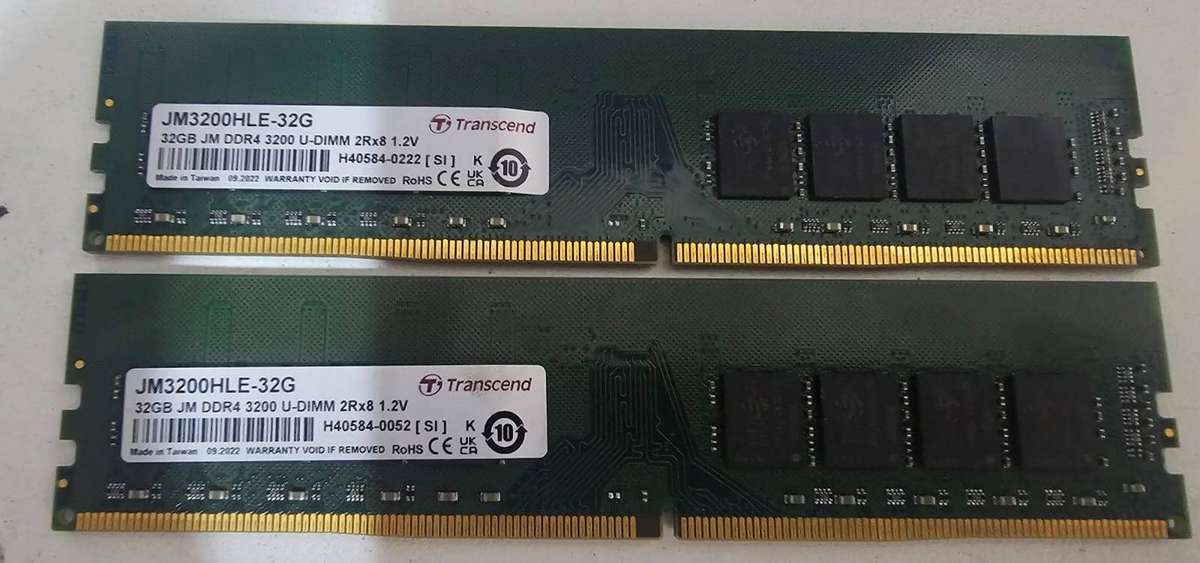 Transcend JetRam 64GB Kit (2 x 32GB) DDR4 3200MHz Desktop Memory