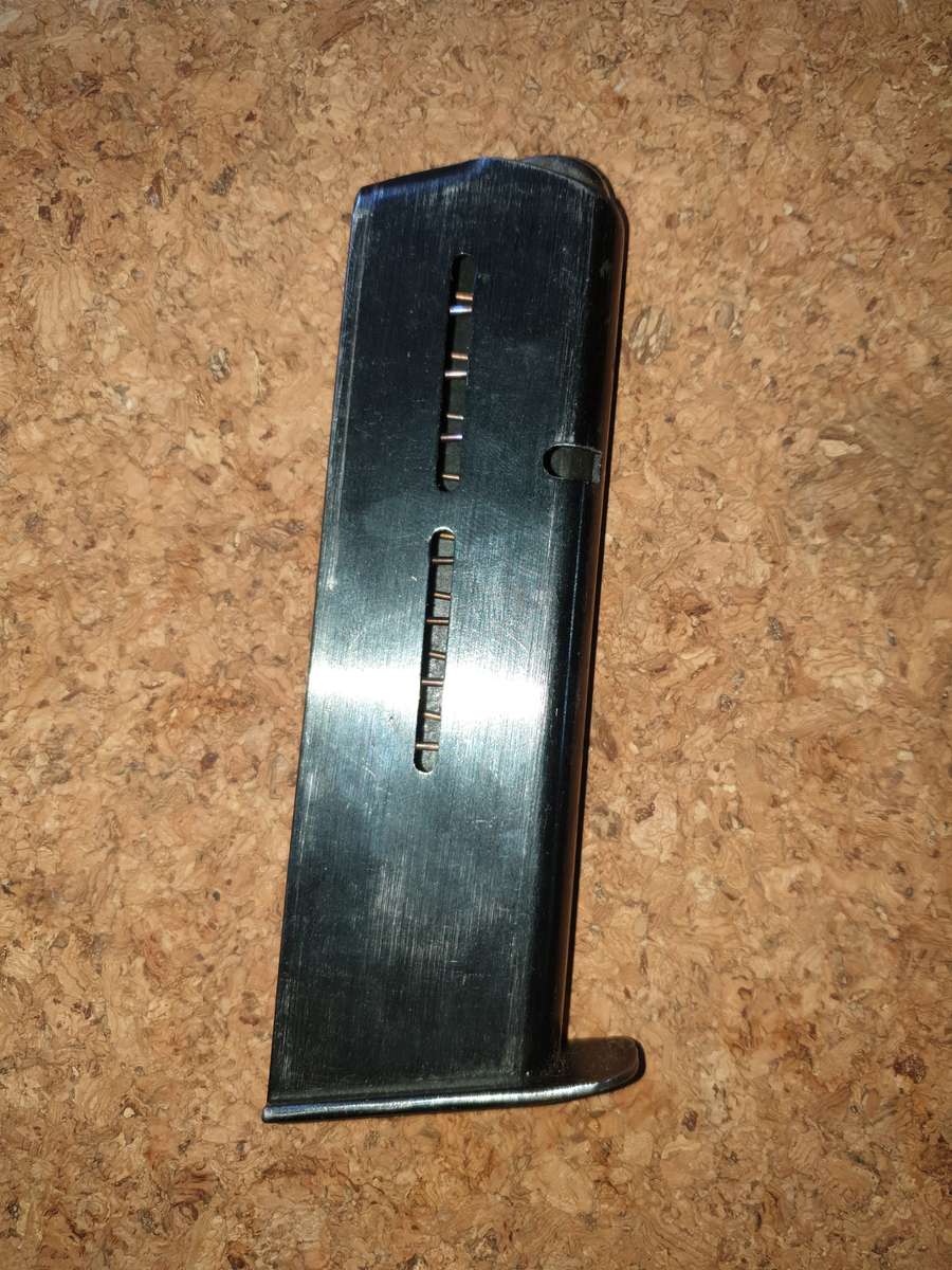 good clean rust free used SADF era issue (Defence Force ownership stamped) Star model B 9mm magazine