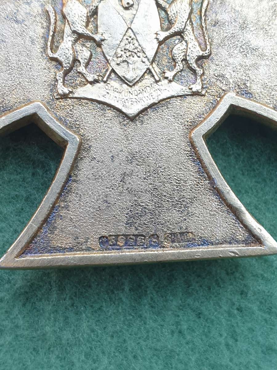 very rare pre-1994 ex TBVC Homelands Ciskei Prisons Service full size Gallantry Cross with ribbon