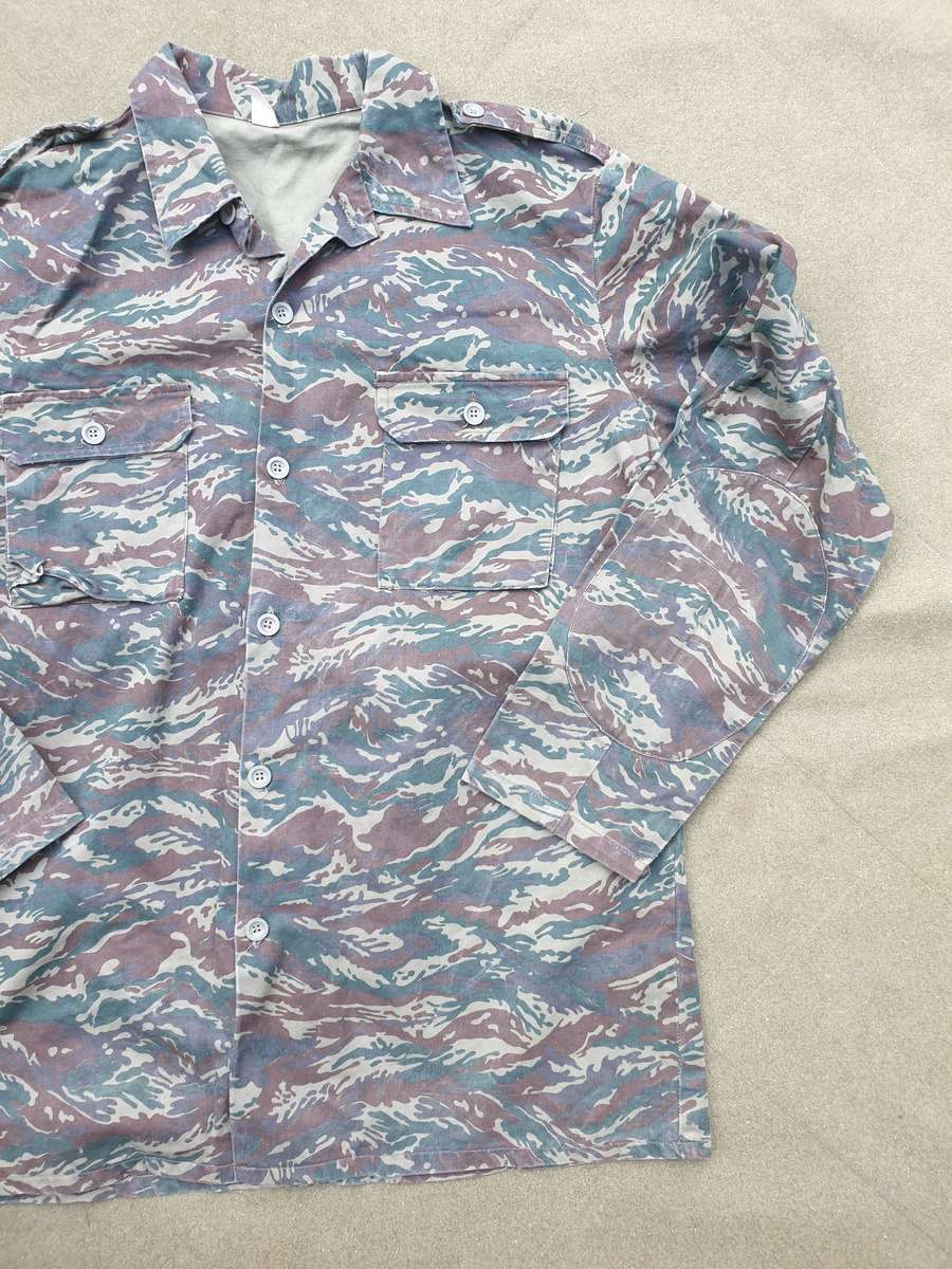SWA/Angola bushwar era SA SF Recce used clandestine locally made copy Libyan Rhubarb camo l/s shirt