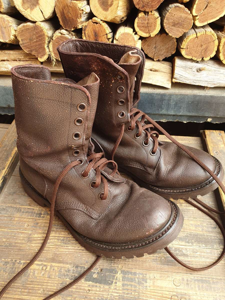 original SADF era Goodyear welted full leather combat boots soles recently reglued and stitched size