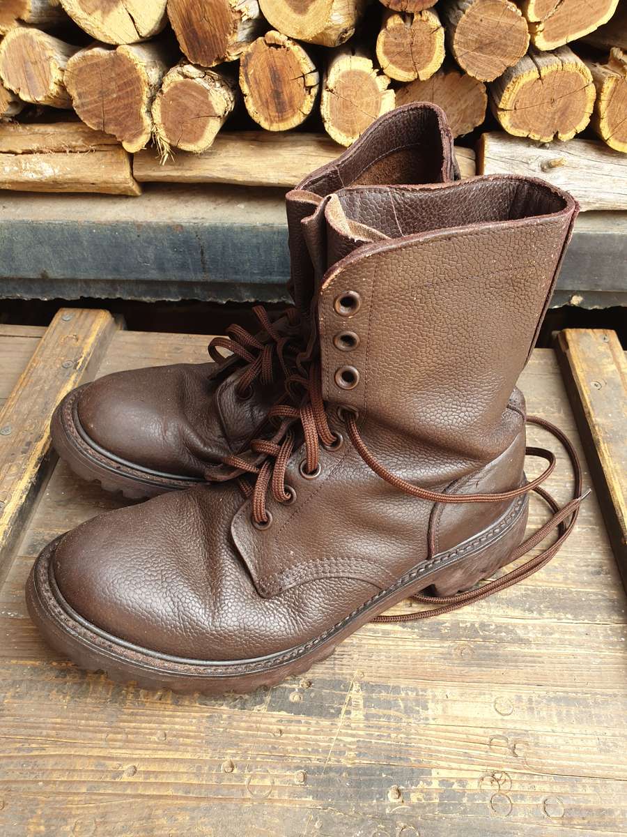 original SADF era Goodyear welted full leather combat boots soles recently reglued and stitched size