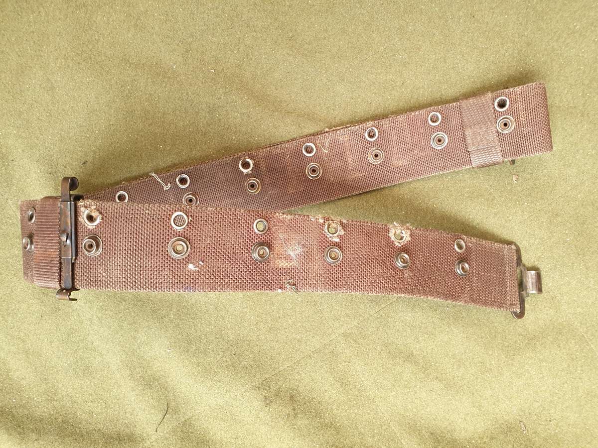 original SWA/Angola bushwar period SADF era Recce SA SF used Patt 80 trials web-belt brown nylon