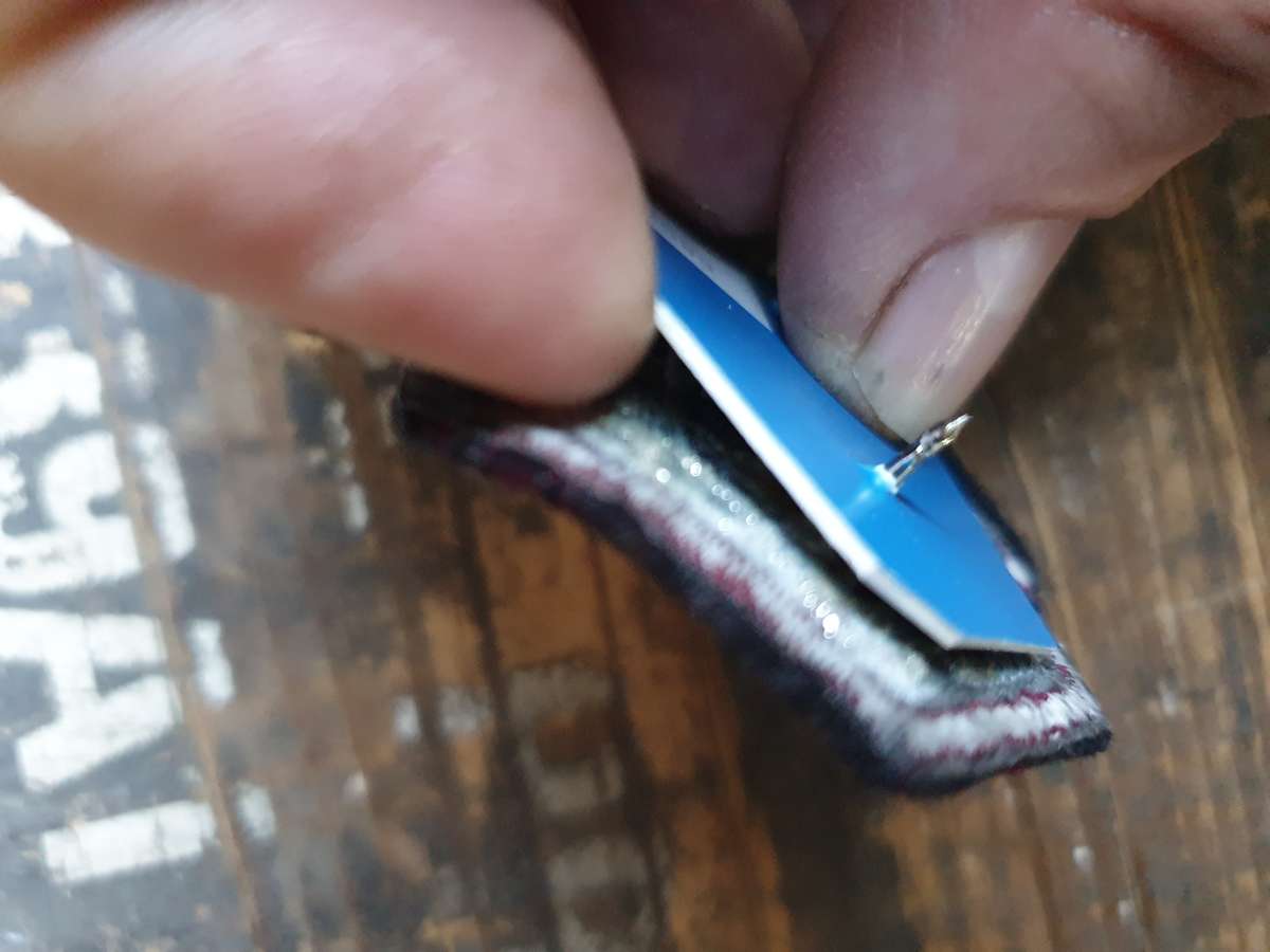 very scarce as worn Recce (SA SF) Maint. Unit lurex wire type beret badge as worn - note rear