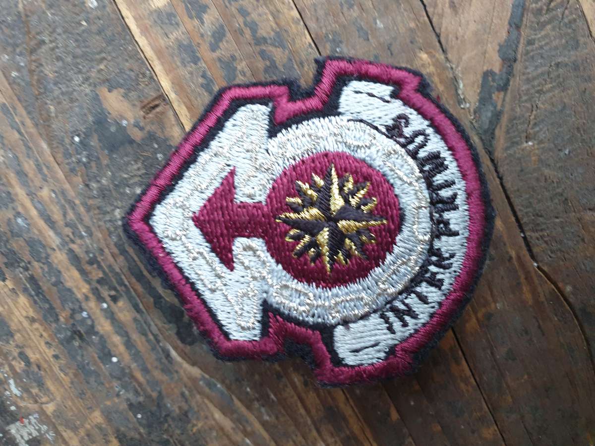 very scarce as worn Recce (SA SF) Maint. Unit lurex wire type beret badge as worn - note rear