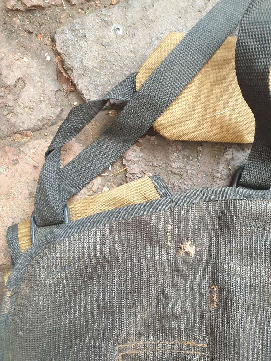 original SADF era Para Bn issue nutria (3 Spears version) Bateleur 90 chest webbing with sidearm