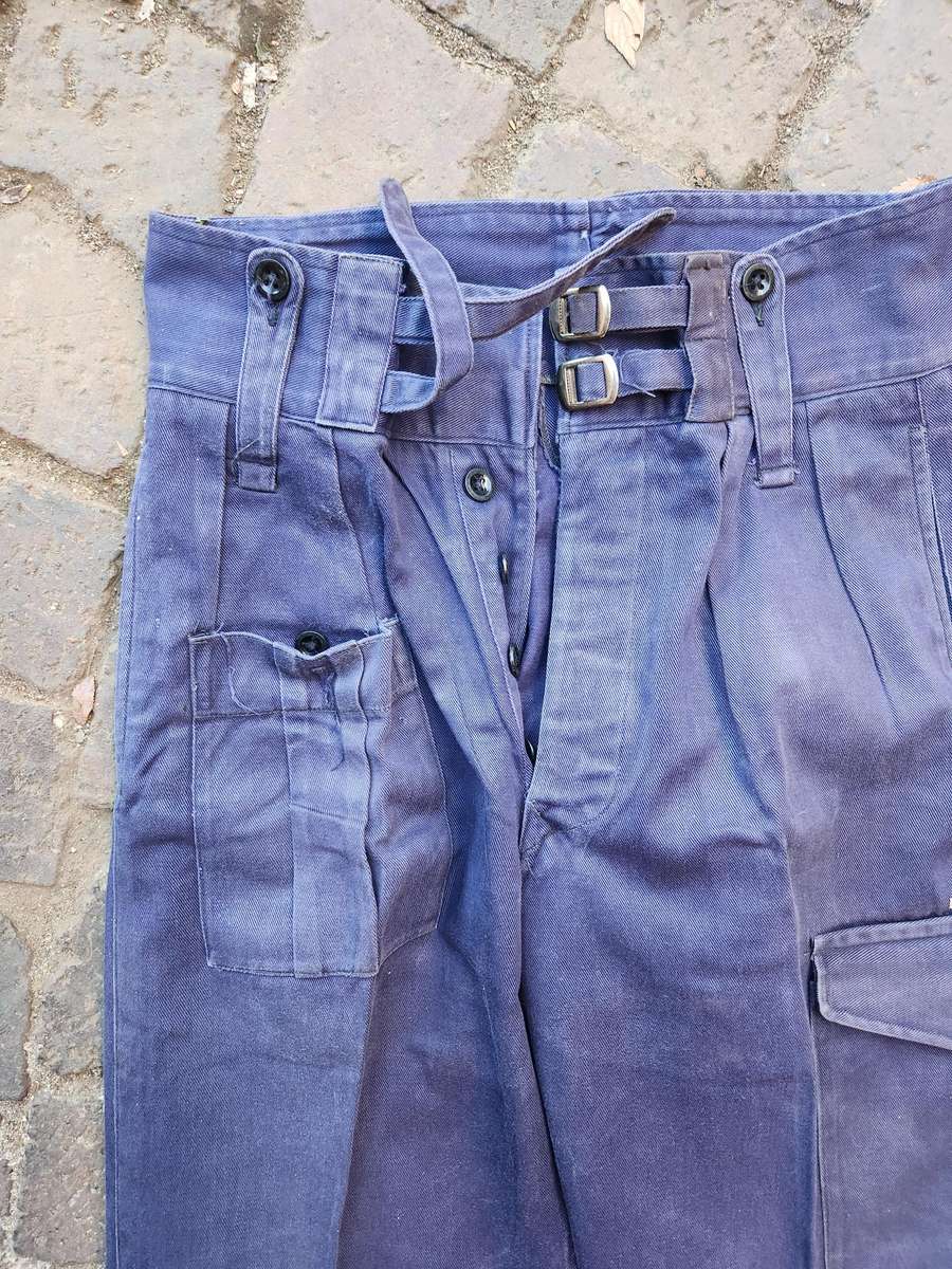 clean (as new) rarely seen BSAP Rhodesia era urban "blues" uniform pair trousers - no damage (small)