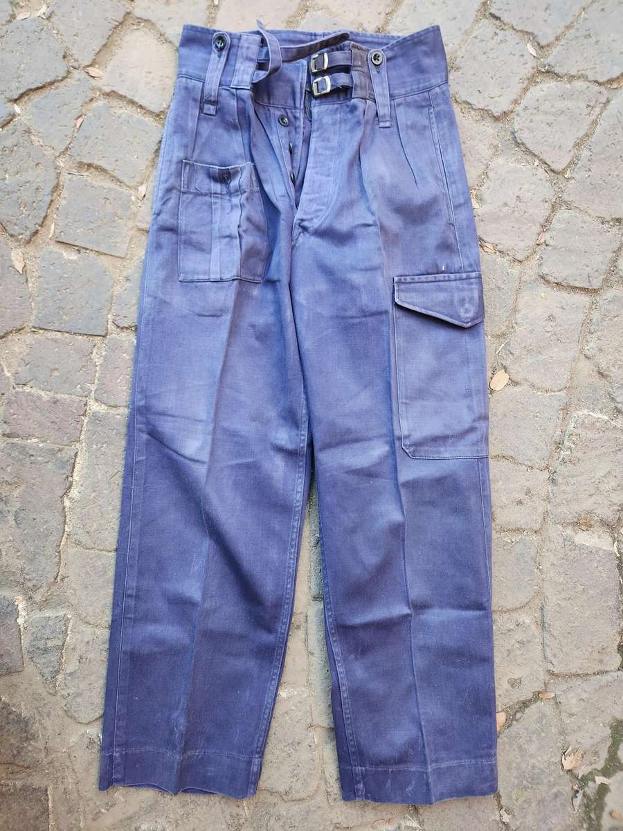 clean (as new) rarely seen BSAP Rhodesia era urban "blues" uniform pair trousers - no damage (small)