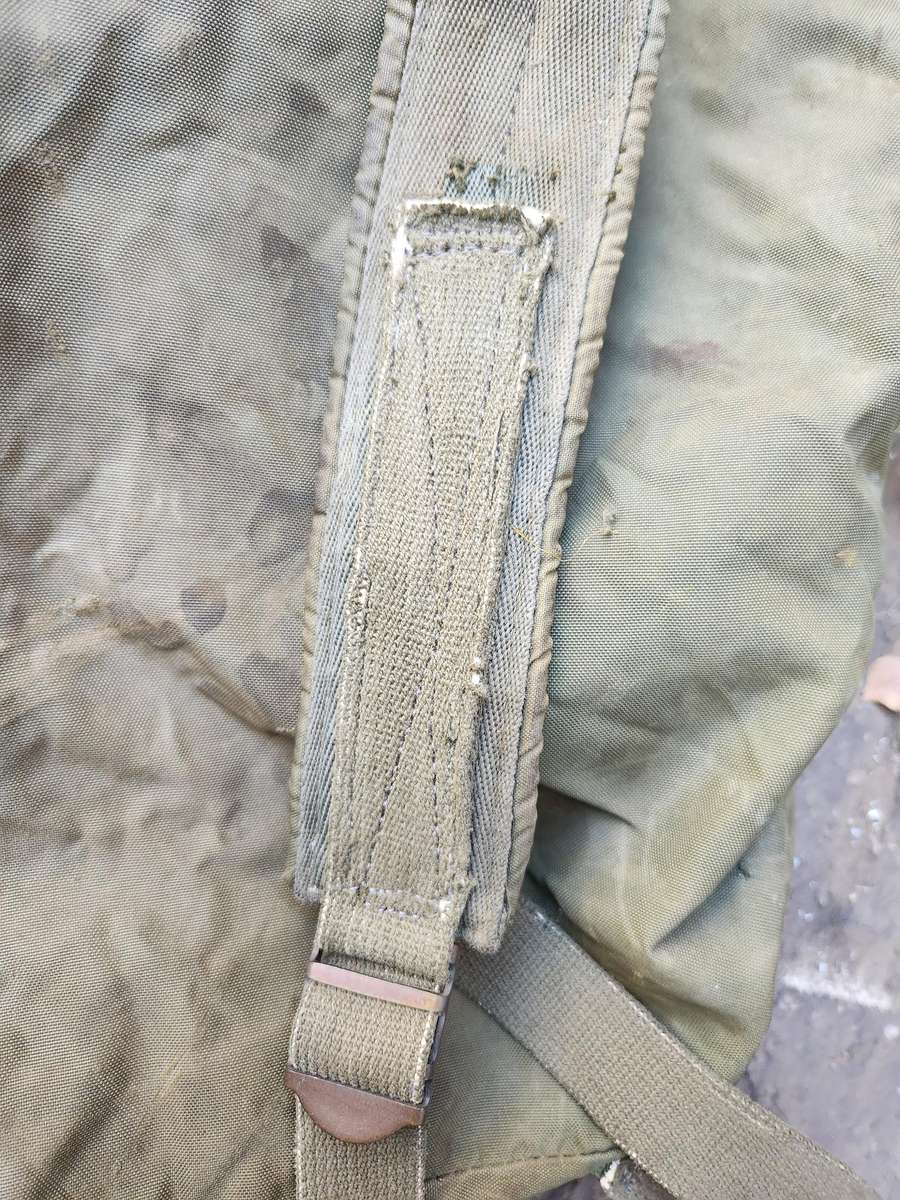 100% original SWA/ Angola period FAPLA issue small olive green backpack - field repaired/ modified