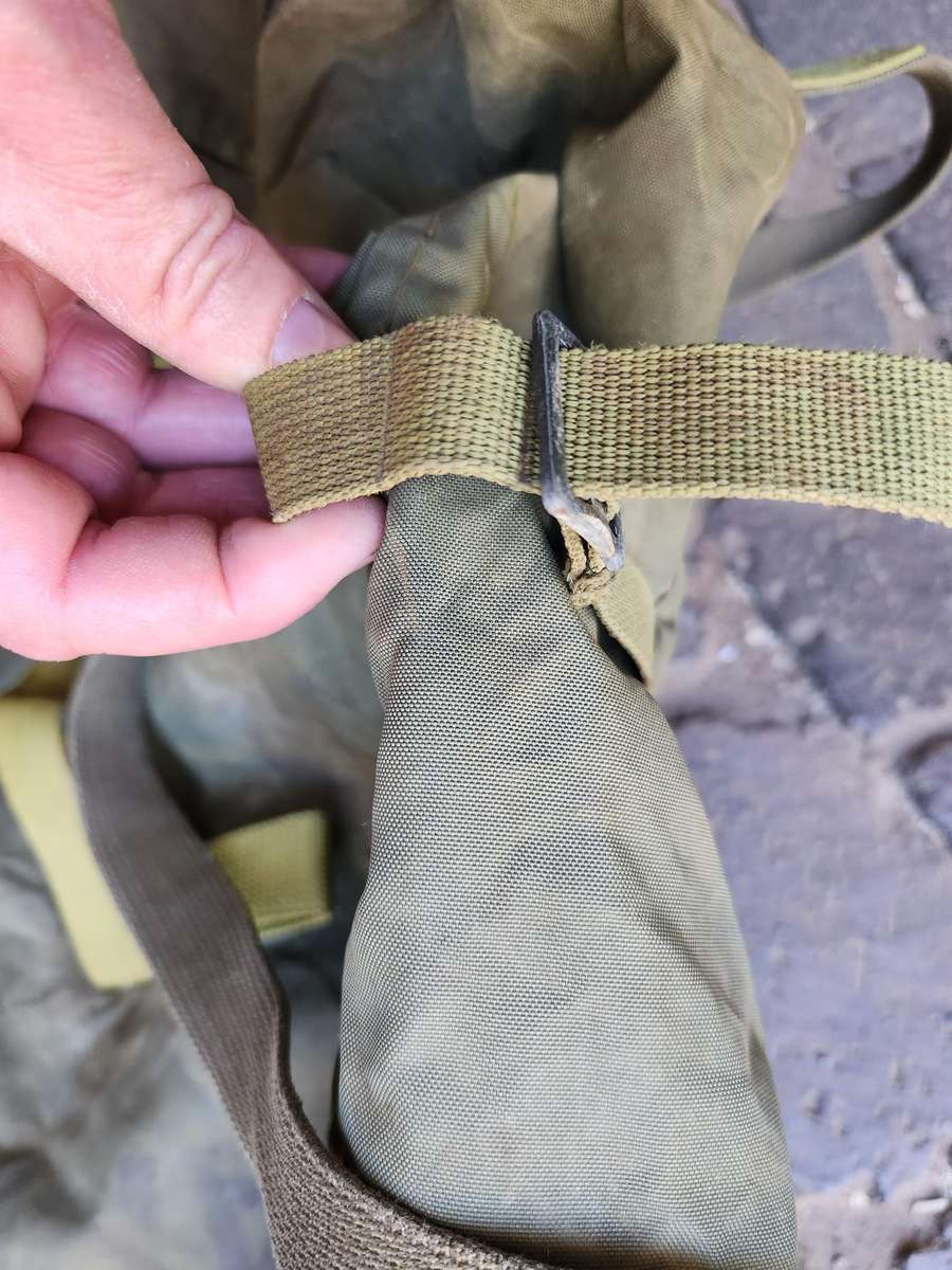 100% original SWA/ Angola period FAPLA issue small olive green backpack - field repaired/ modified