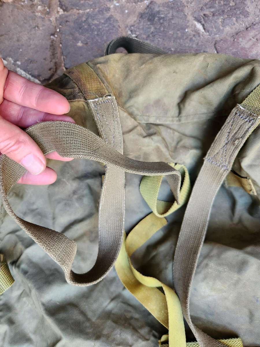 100% original SWA/ Angola period FAPLA issue small olive green backpack - field repaired/ modified
