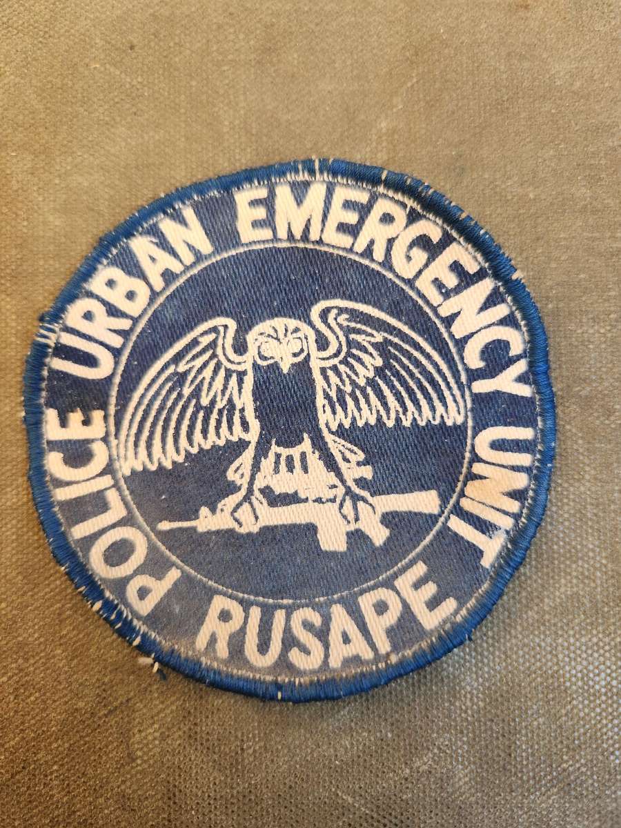 used condition 100% original period Rhodesia BSAP blue cloth Police Urban Emergency Unit Rusape badg