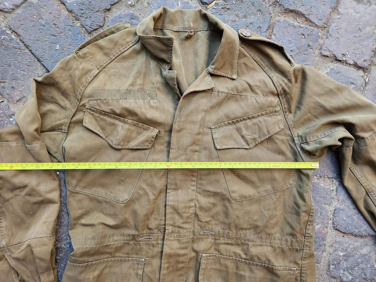 clean used condition SADF era SA army issue early type (slanted top pockets) nutria bush-jacket