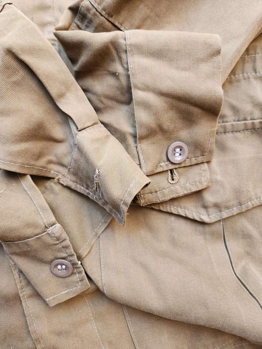 clean used condition SADF era SA army issue early type (slanted top pockets) nutria bush-jacket