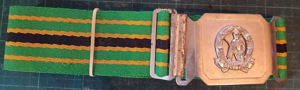 South African Defence Force - Commando Stable Belt with Buckle - UNITAS - Good Condition