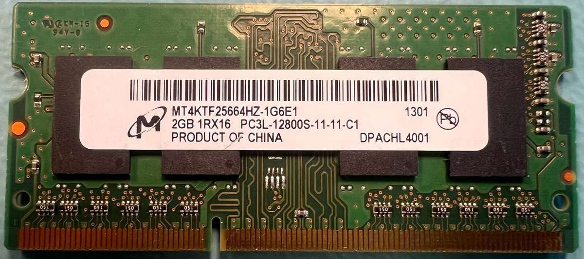 Micron MT4KTF25664HZ-1G6 2GB DDR3-1600Mhz Laptop Memory RAM