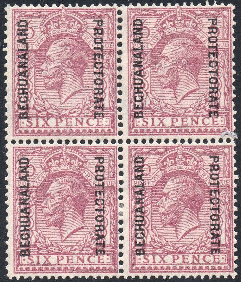 BECHUANALAND  1926 SACC91 6d REDDISH-PURPLE BO4 - MM - CV R6000