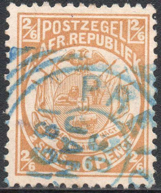 TRANSVAAL 1885 SACC187 2s6d ORANGE BUFF VFU CV R120