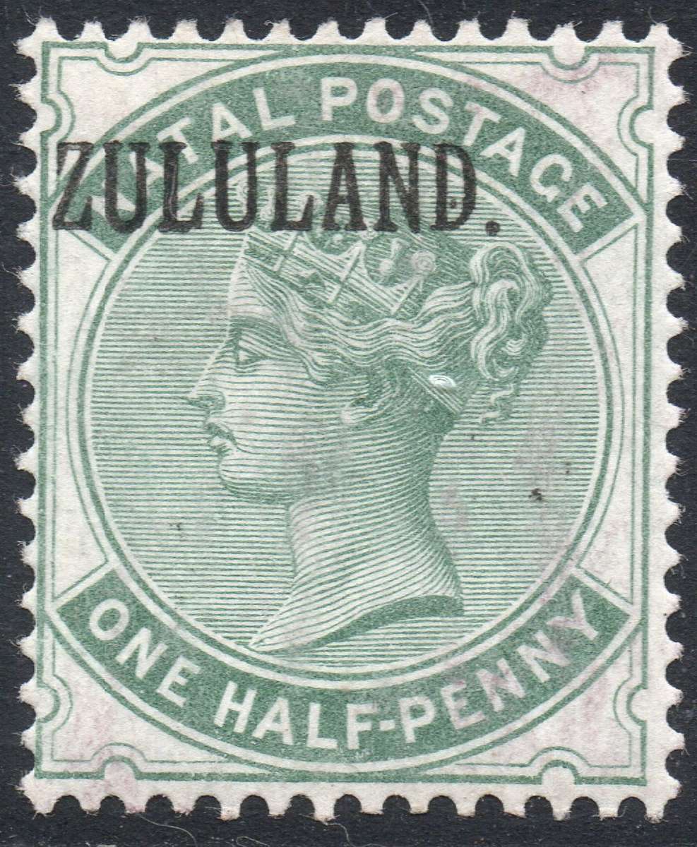 Zululand - SACC12 ½d DULL GREEN(WITH STOP) - MM CV R1000