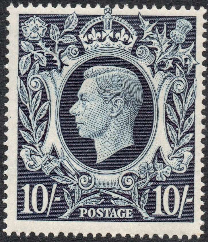GREAT BRITAIN 1939 SG478 10/- DARK BLUE MM CV £260(2017)