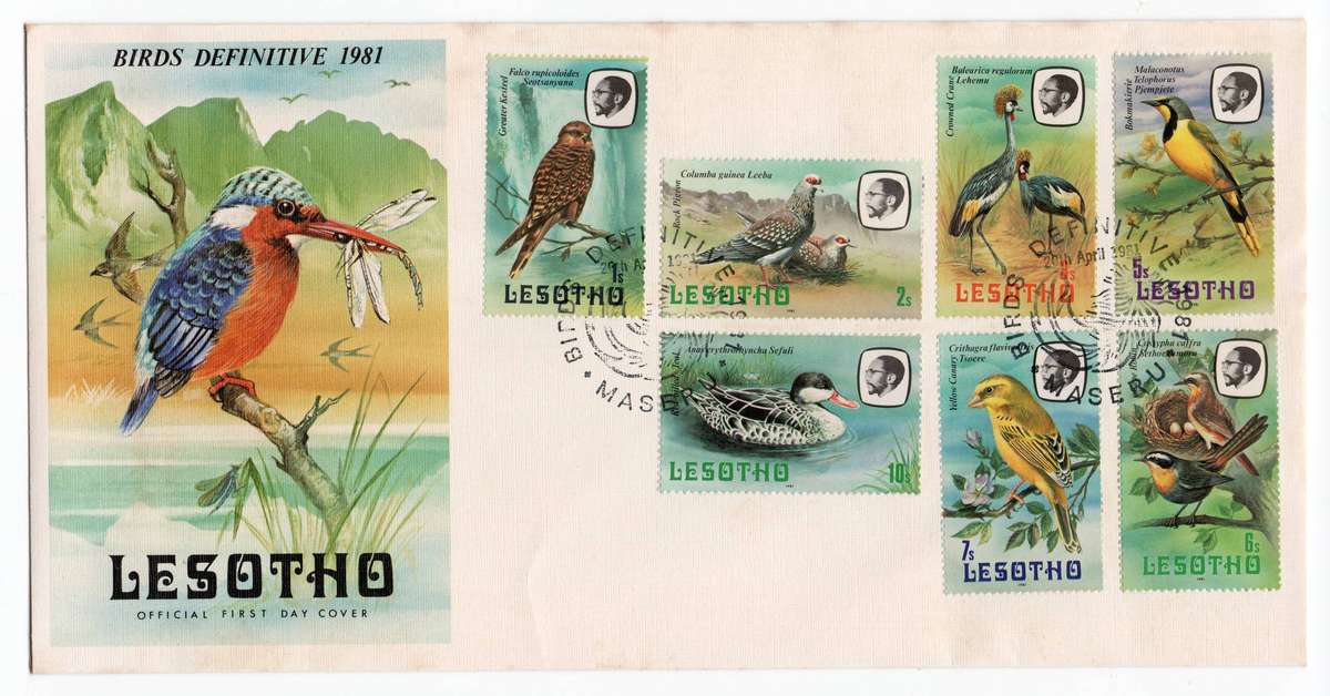 LESOTHO - BIRD THEMATICS - FDC X6