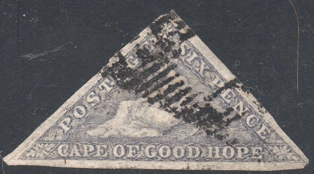 CAPE OF GOOD HOPE 1862 SACC7c - 6d SLATE LILAC - VFU - CV R20000 - SEE SCANS