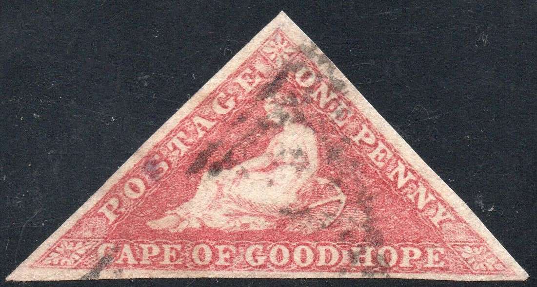 CAPE OF GOOD HOPE 1858 SACC5a 1d PALE ROSE - VERY FINE USED - CV R10000