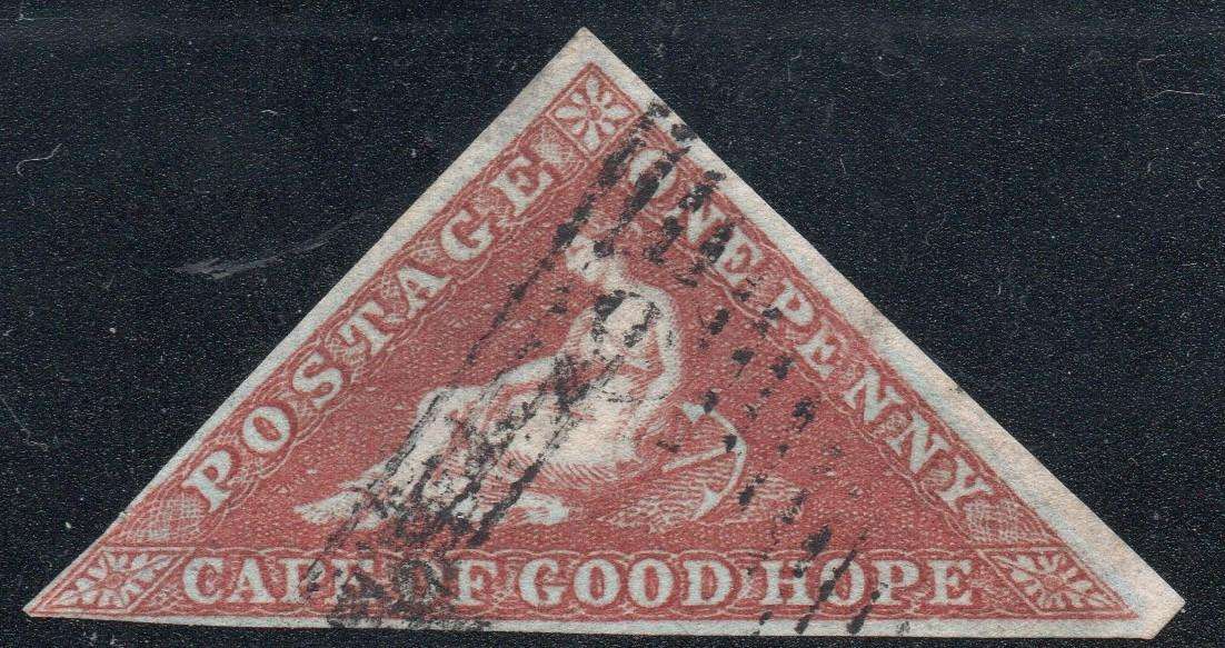 CAPE OF GOOD HOPE :  1853 SACC1 1d DEEP BRICK-RED - VFU - CV R14000