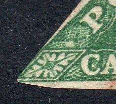 CAPE OF GOOD HOPE :  1858 SG8b 1/- DEEP DARK GREEN - VFU - CV R20000
