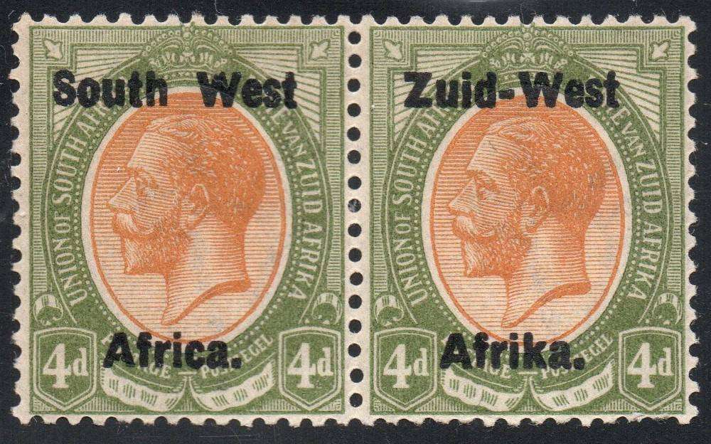 SWA 1923 TYPE I SACC5 4d ORANGE & GREEN BILINGUAL PAIR MM CV R470