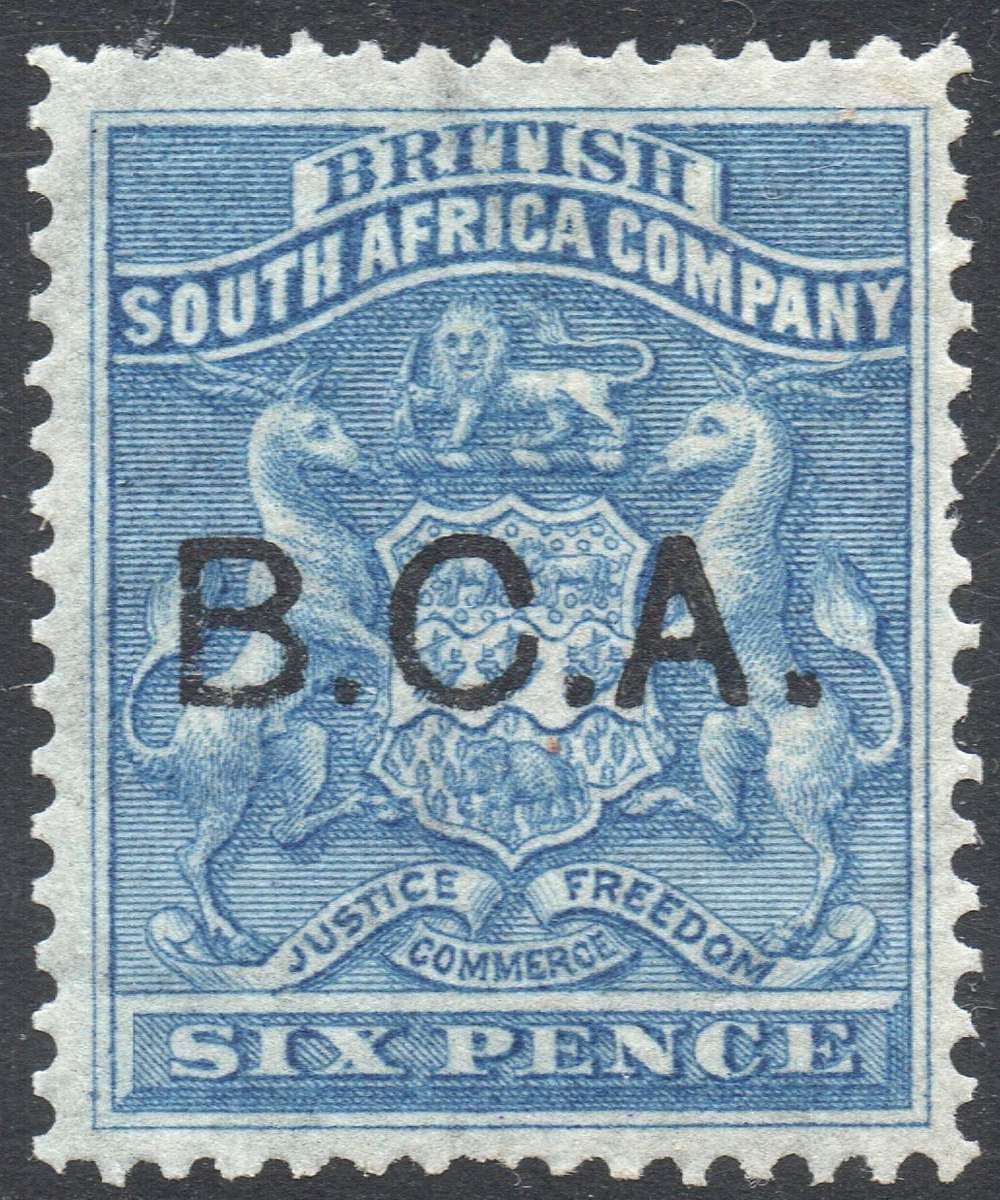 B.C.A.(Nyasaland): 1891-5 SG4 6d Ultramarine with scarce manuscript watermark - MM - CV £60(2017)