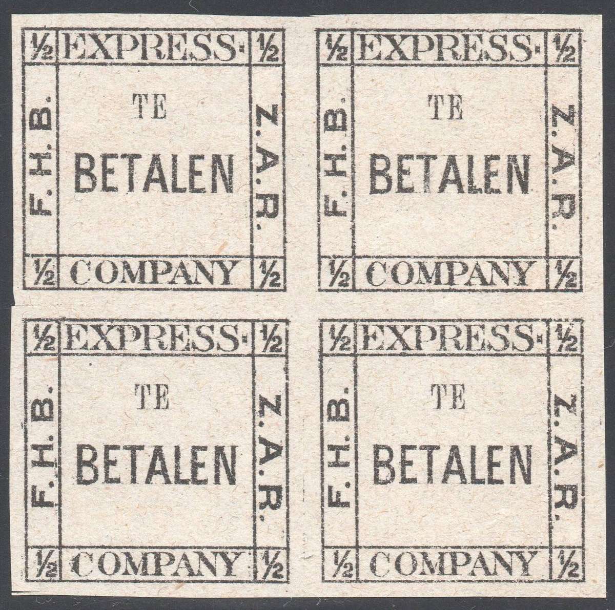 TRANSVAAL - LOCAL STAMPS - ''BAKKER EXPRESS'' POSTAGE DUE ''½d'' FOR ''2d'' BO4 - SEE BELOW