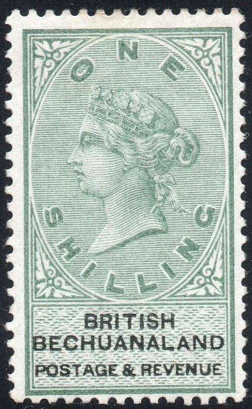 BRITISH BECUANALAND 1887 SACC15 1/- GREEN & BLACK - MM