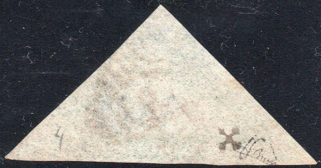 CAPE OF GOOD HOPE :  1853 SG4a 4d BLUE - VFU - CV £200