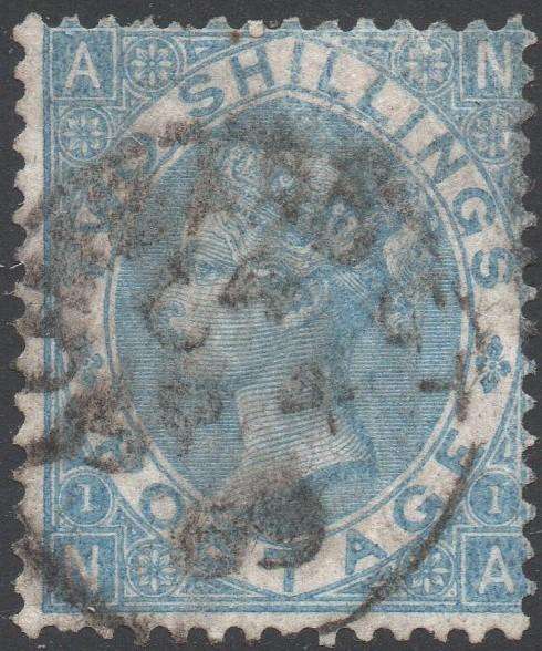 GREAT BRITAIN 1867 SG120b 2d MILKY BLUE(PLATE 1) - FINE USED - CV £225+(2017)