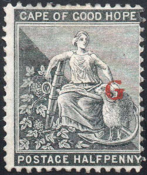 Griqualand West 1878 SG14 ½d Grey-Black with o/p type 15 in red - MM - CV £27(2017)