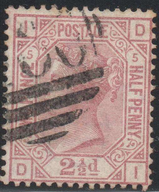 GREAT BRITAIN 1876 SG141 2½d ROSY MAUVE (PLATE 5) - VFU - CV £80+(2017)